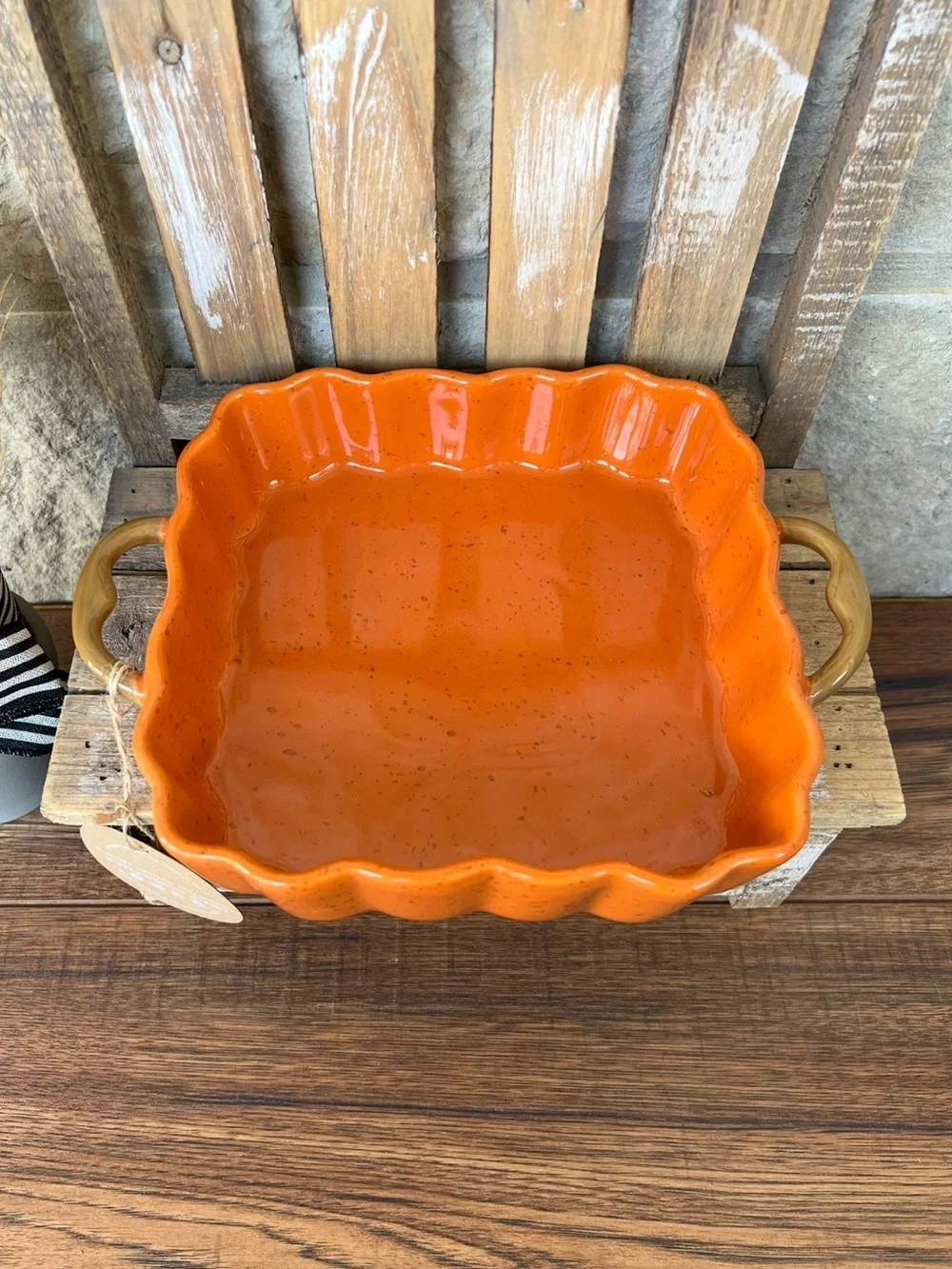 🆕 10 Strawberry Street Orange Casserole / Baking Dish!